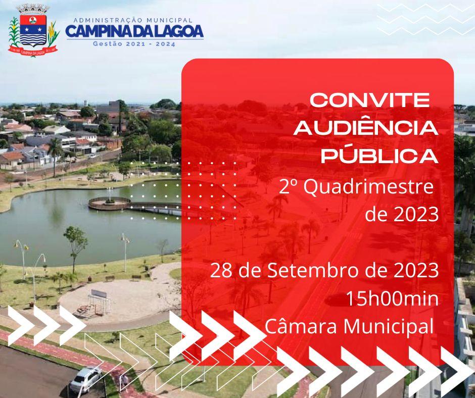 Convite Audiência Pública - 2º Quadrimestre 2023