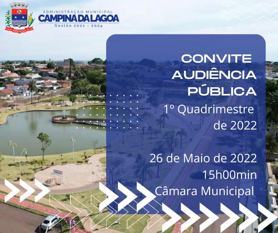 Convite Audiência Pública - 1º Quadrimestre 2022